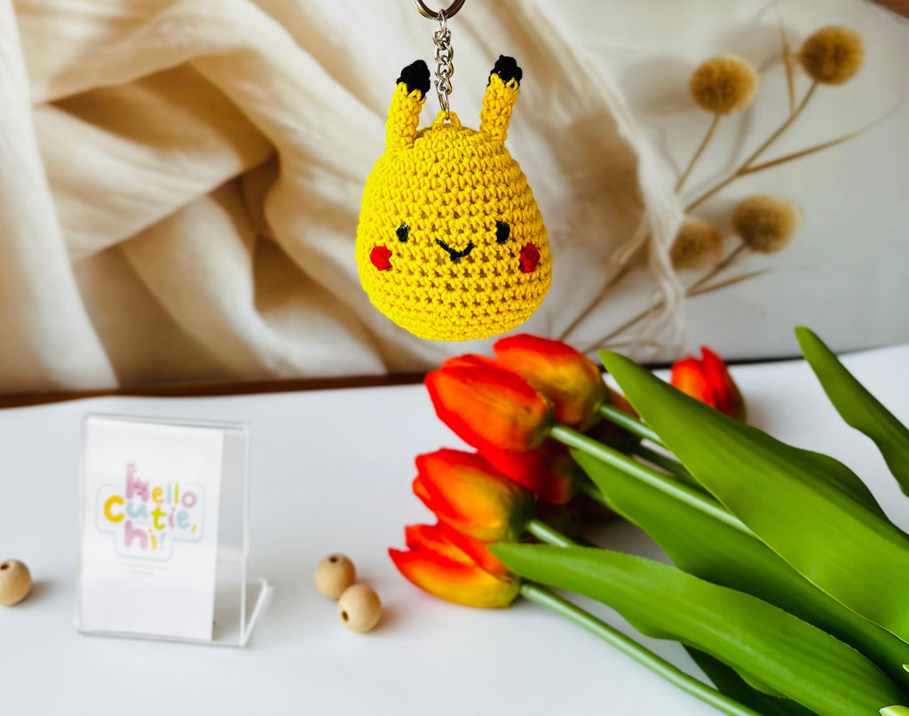 Pikachu Crochet Keyring
