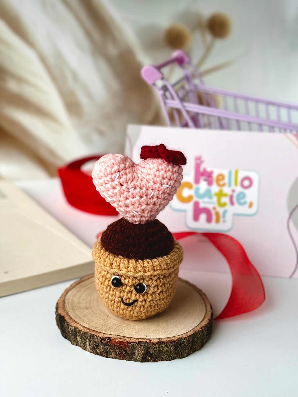 Crochet Cactus Heart Pot