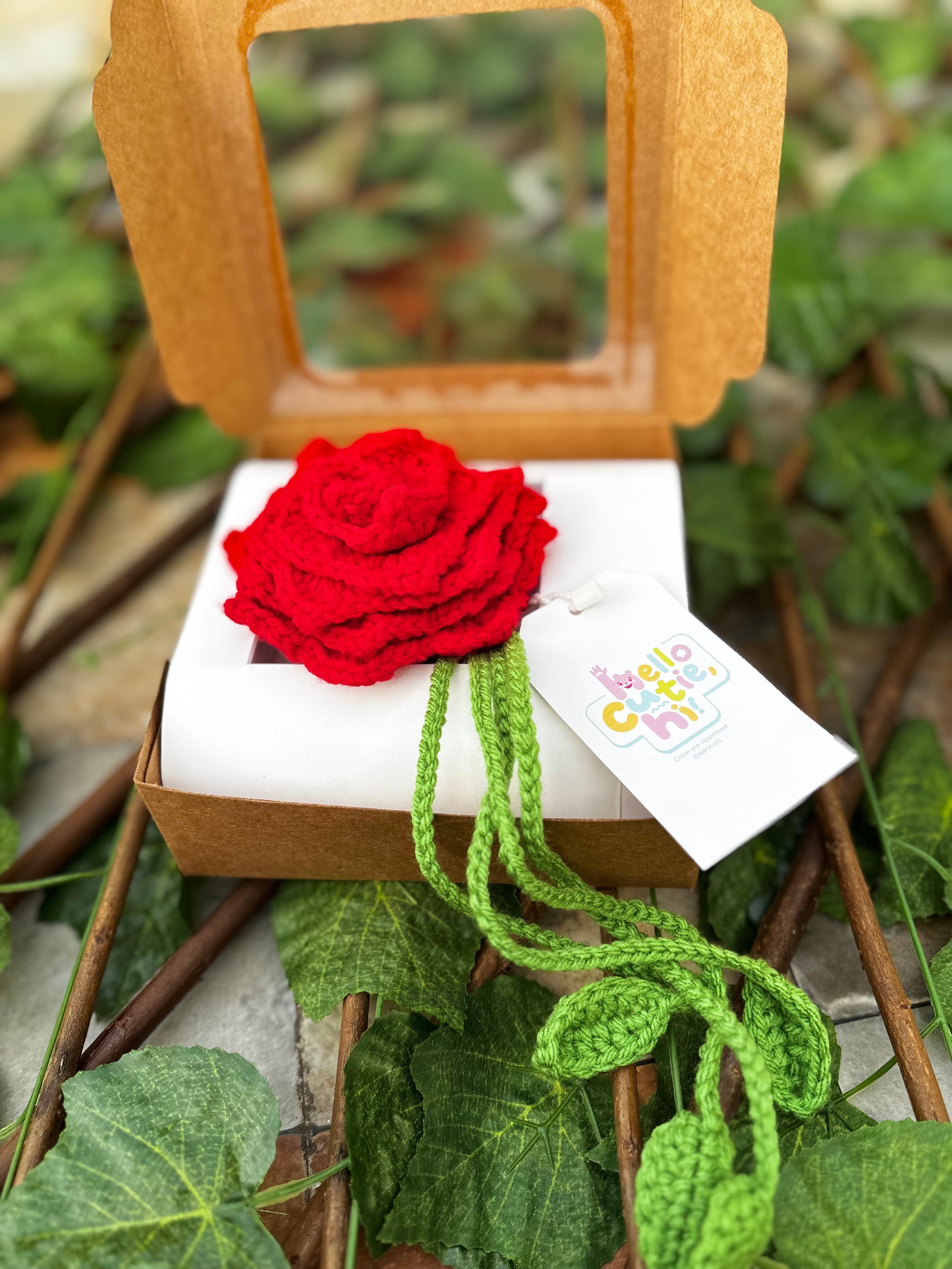 Bloom & Tie – Handmade Crochet Rose Curtain Tieb