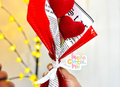 Red Blossom Handmade Crochet Heart Bouquet