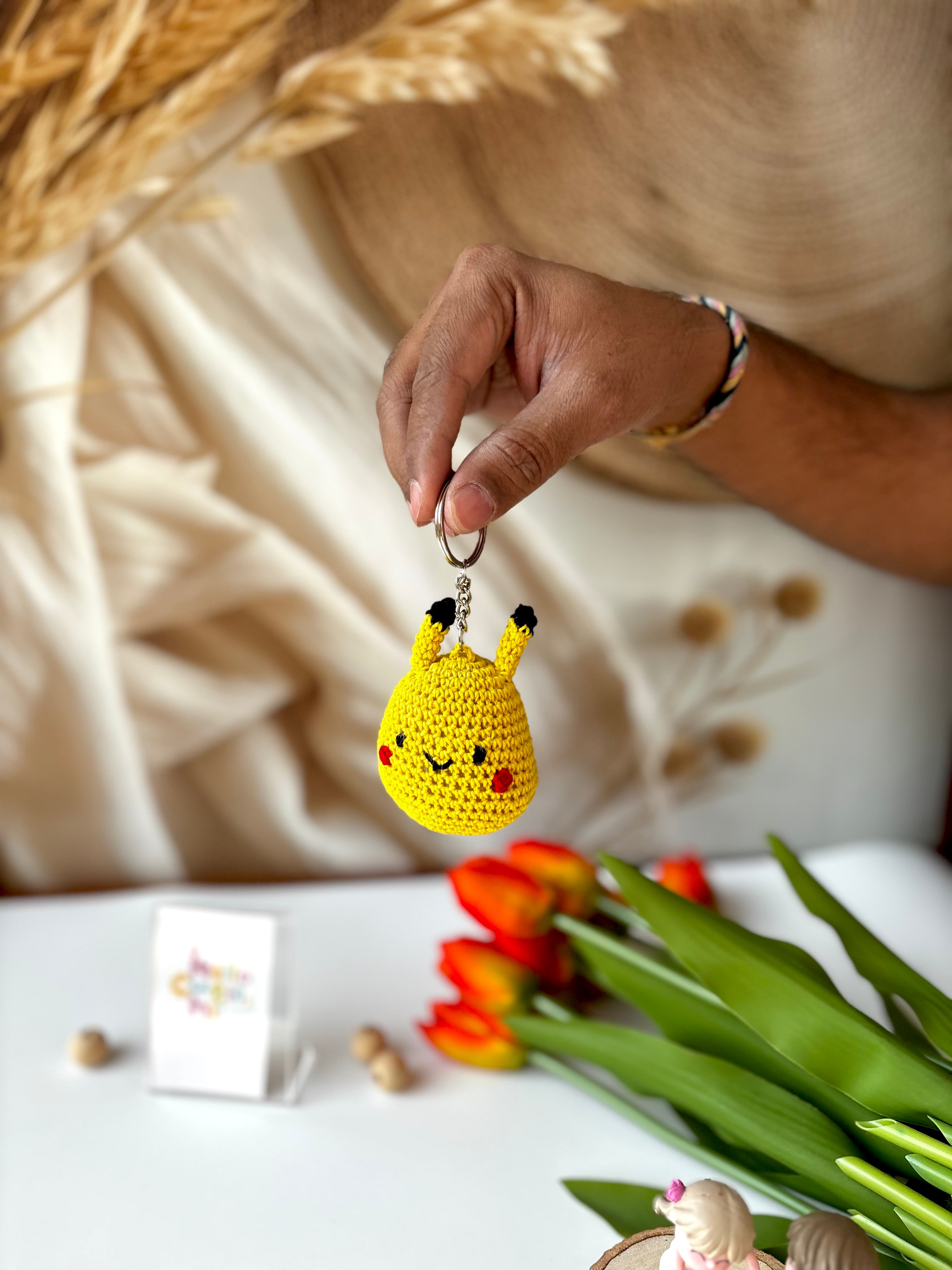 Pikachu Crochet Keyring