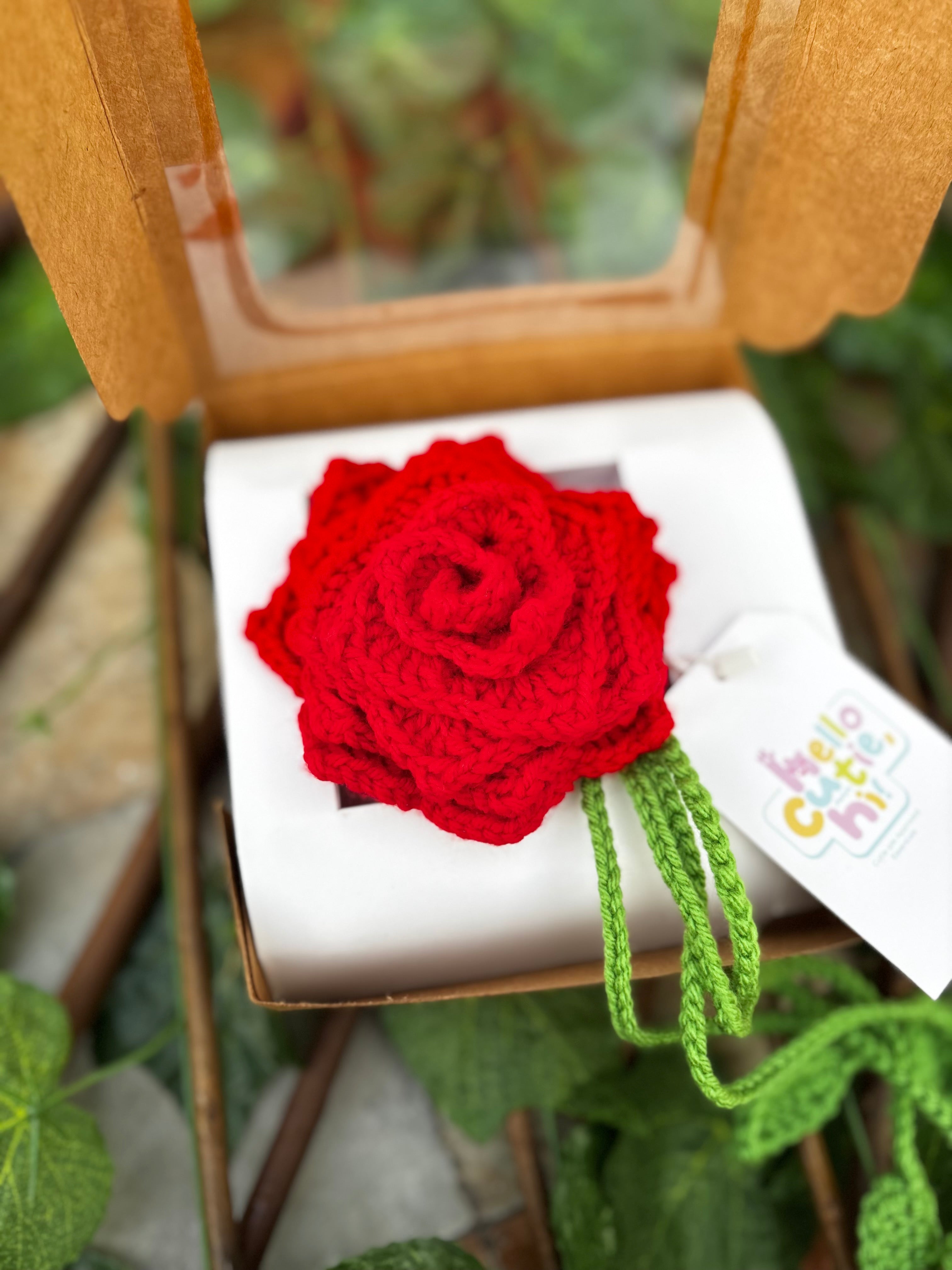 Bloom & Tie – Handmade Crochet Rose Curtain Tieb