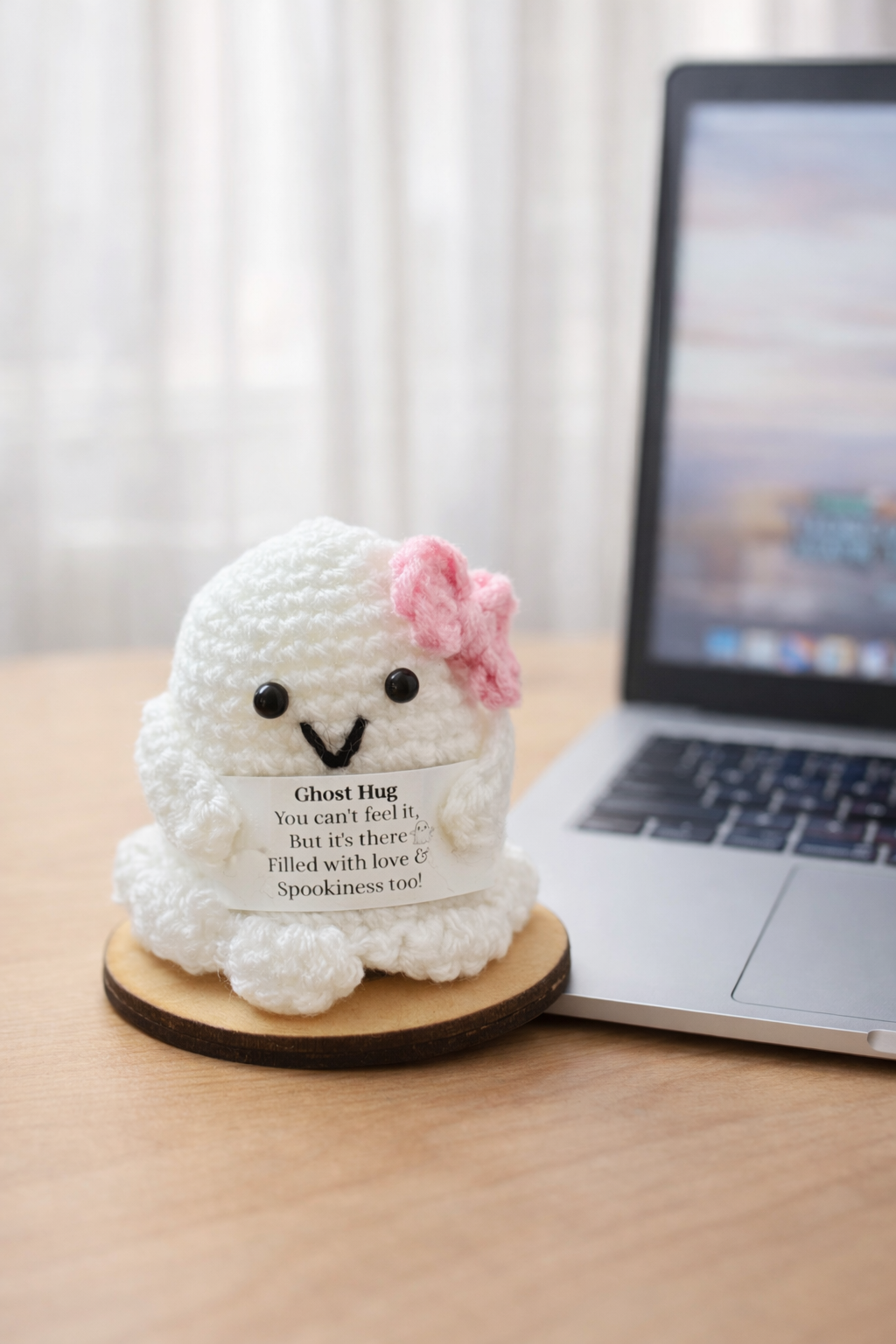 Ghost Hug Crochet Desk Buddy