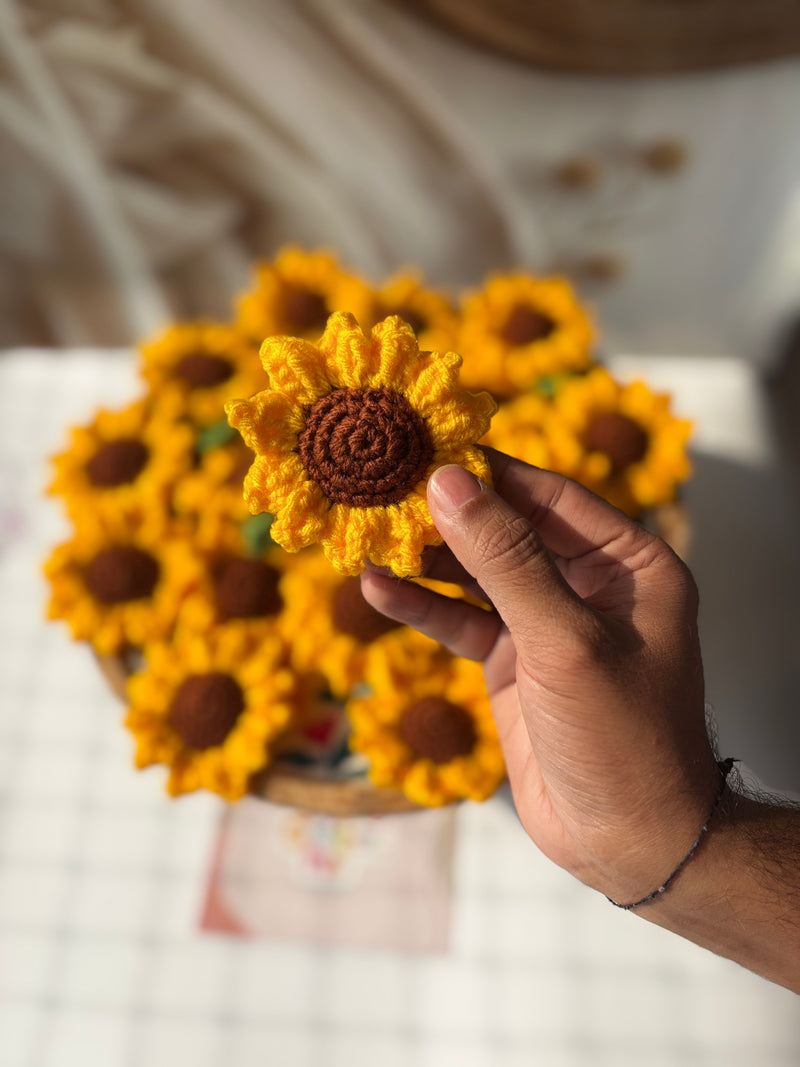 🌻 Crochet Sunflower Bag Charm