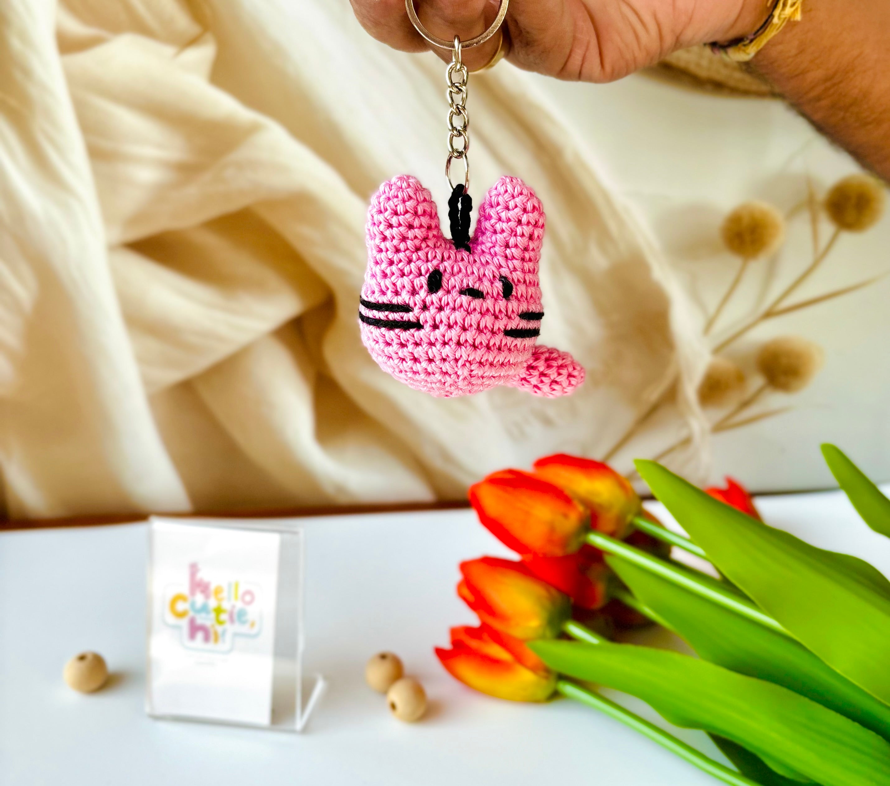 Crochet Cat Keychain