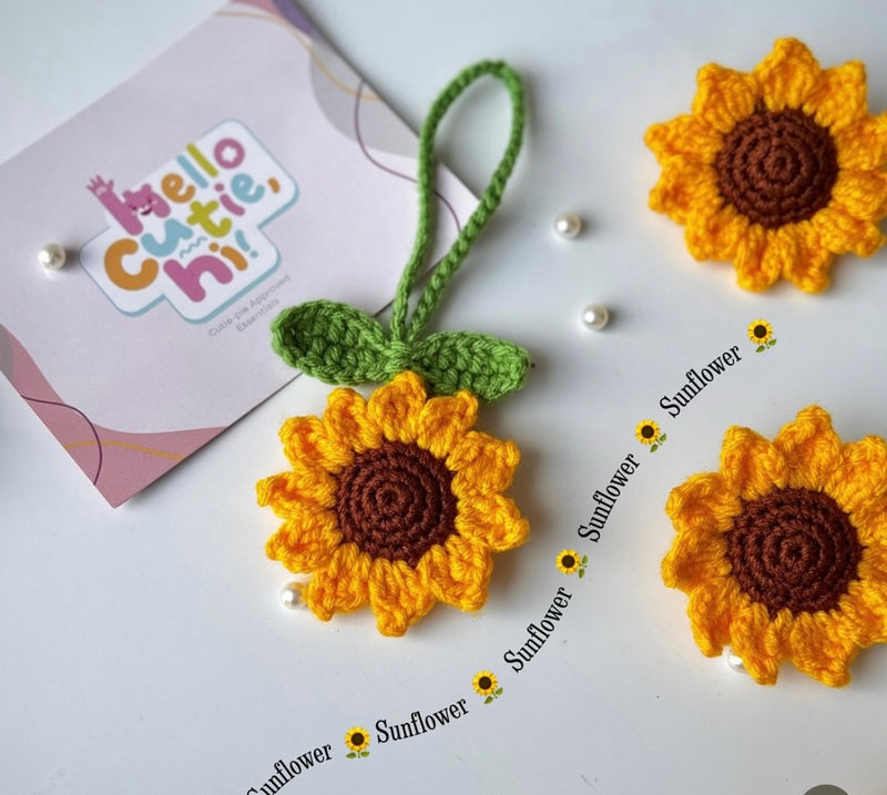 🌻 Crochet Sunflower Bag Charm