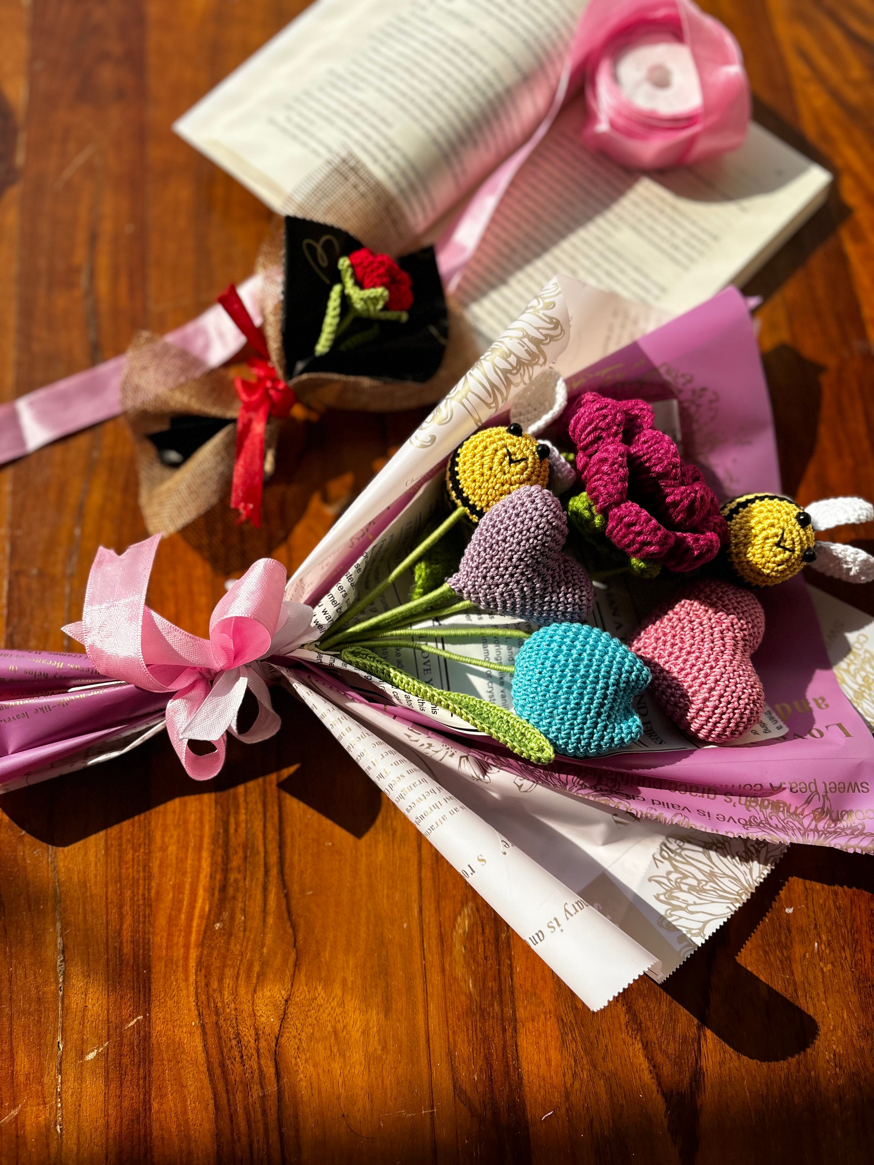 Bee Mine Crochet Bouquet