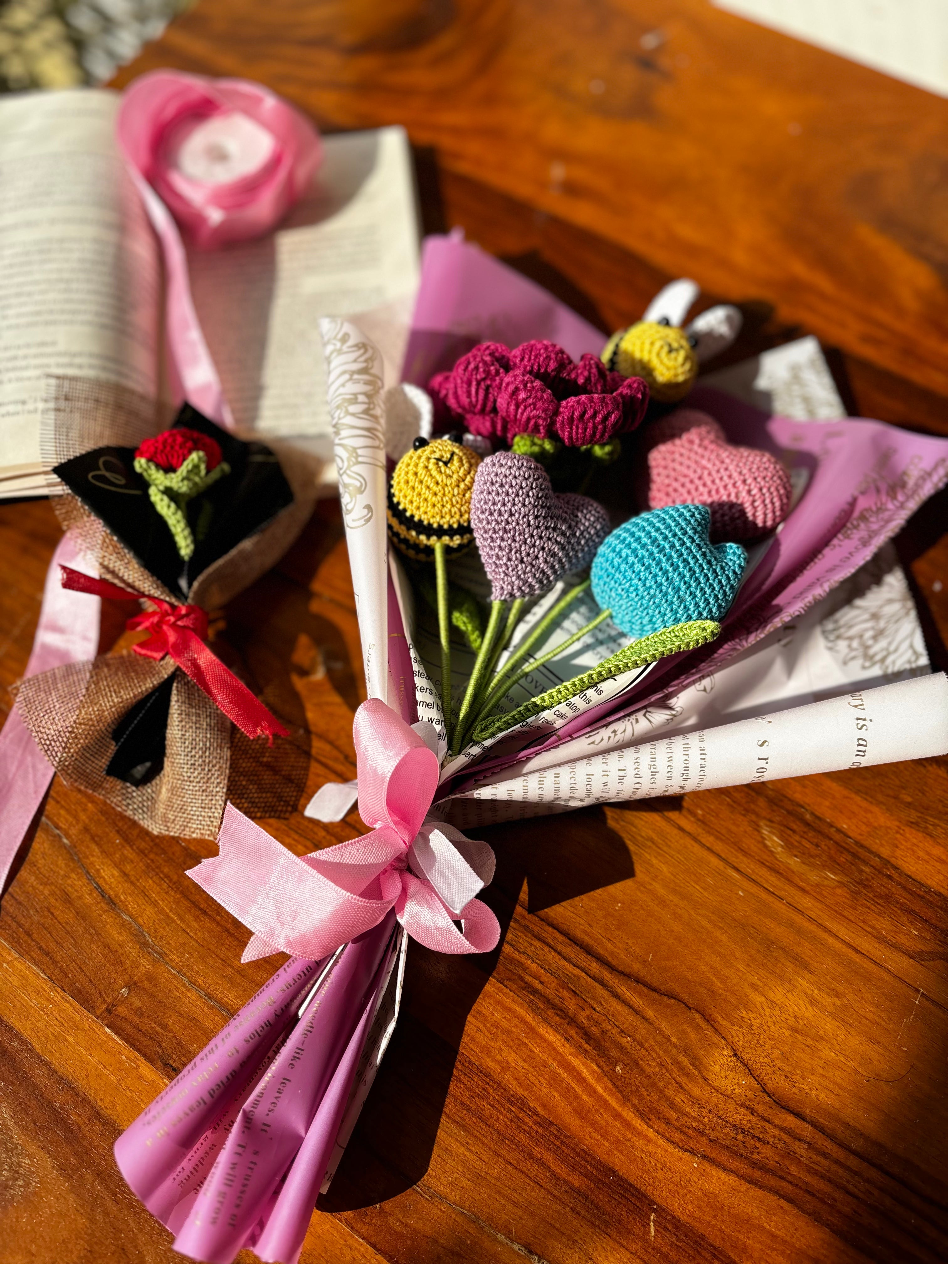 Bee Mine Crochet Bouquet